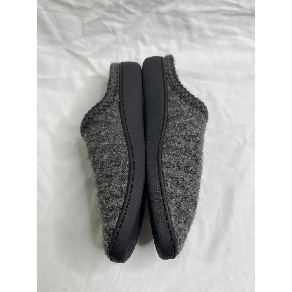 Haflinger Grey Wool Unisex Slippers 43 EU House Shoes